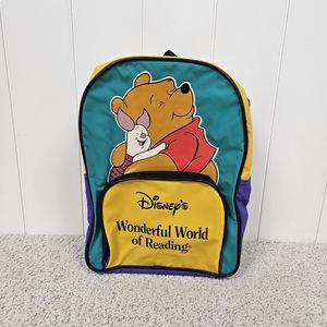 Small Vintage Winnie-the-Pooh and Piglet Backpack with Discoloration
